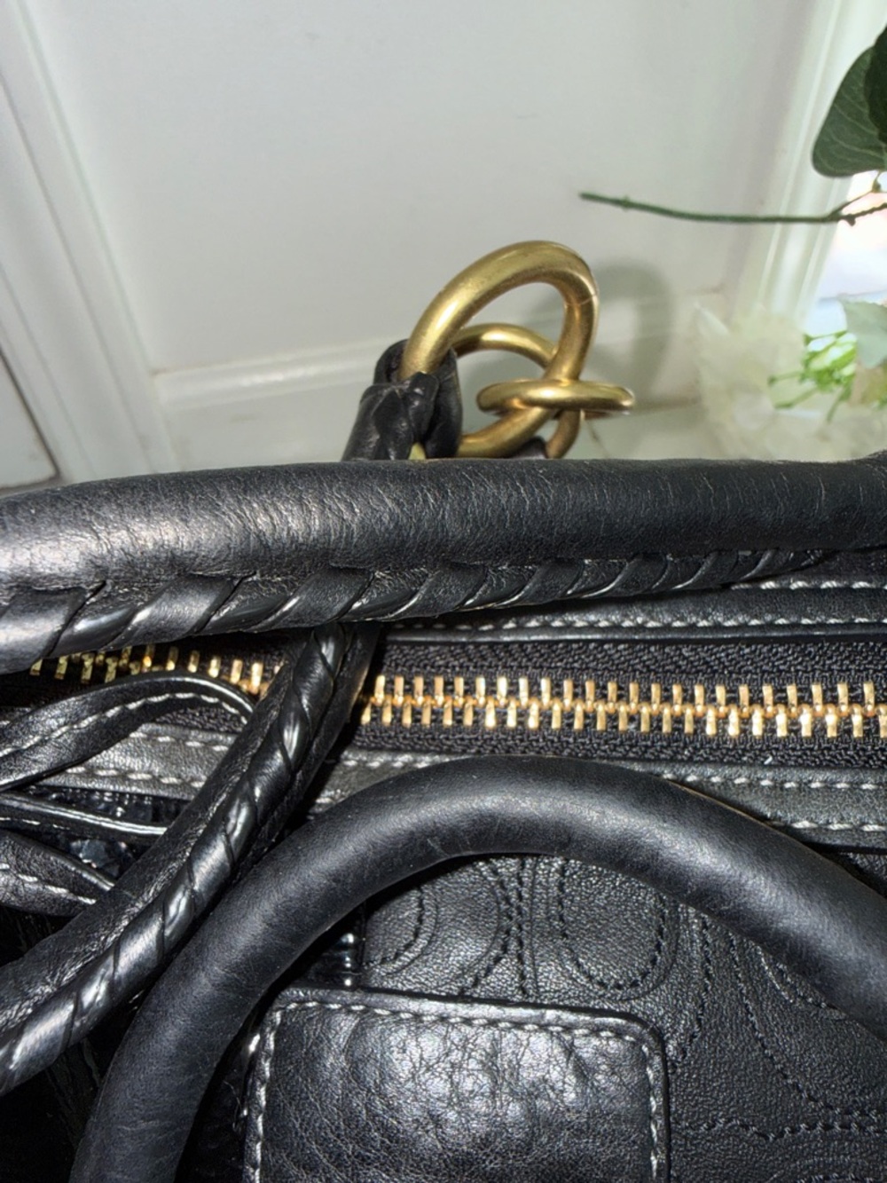 Coach vintage Black Patchwork Tote with Gold-Tone Hardware - Picture 5 of 15